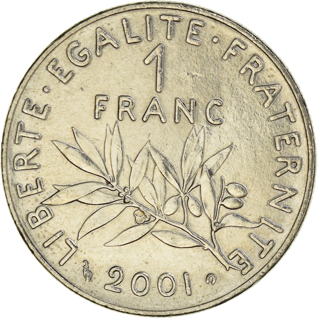 Münze, Frankreich, Semeuse, Franc, 2001, Paris, VZ+, Nickel, KM:925.1