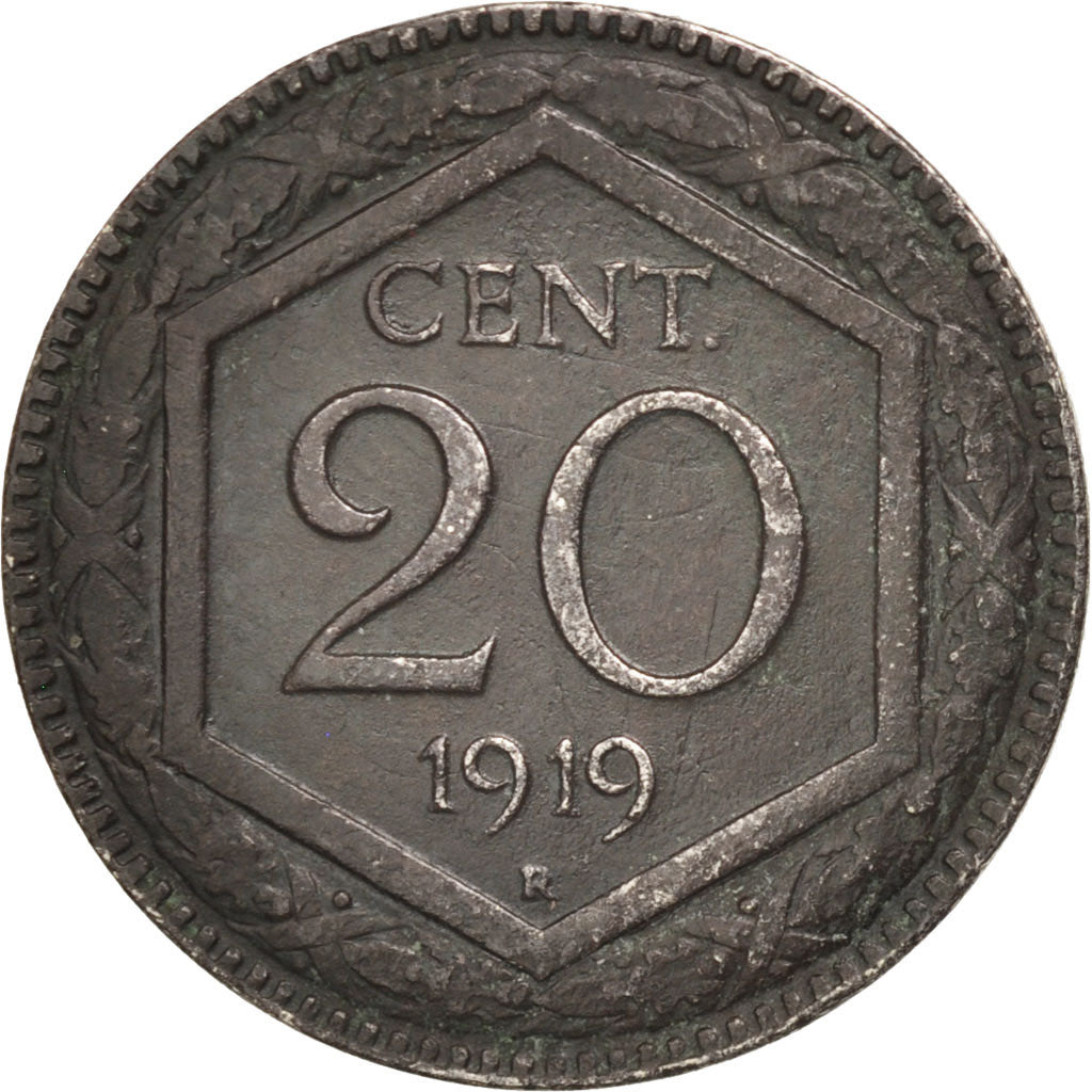 Monnaie, Italie, Vittorio Emanuele III, 20 Centesimi, 1919, Rome, TB