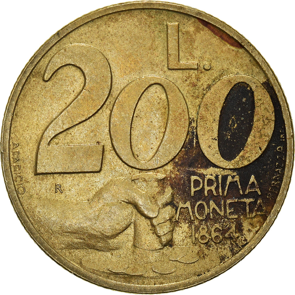 Moneda, San Marino, 200 Lire, 1991, BC+, Aluminio - bronce, KM:268