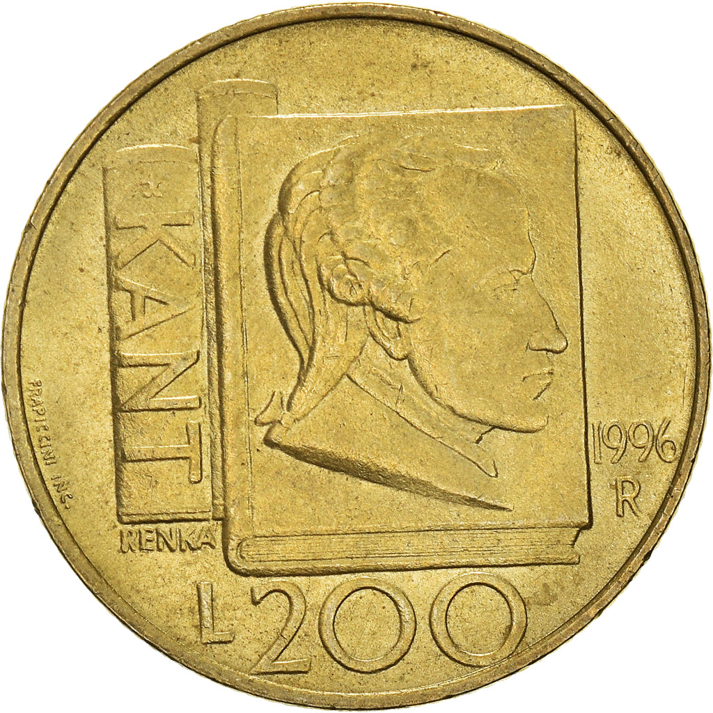 Coin, San Marino, 200 Lire, 1996, EF(40-45), Aluminum-Bronze, KM:356