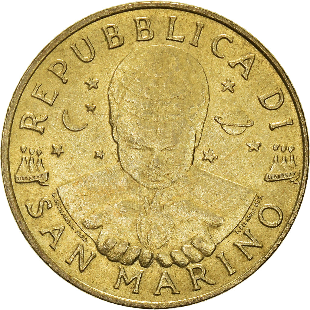 Münze, San Marino, 200 Lire, 1996, SS, Aluminum-Bronze, KM:356