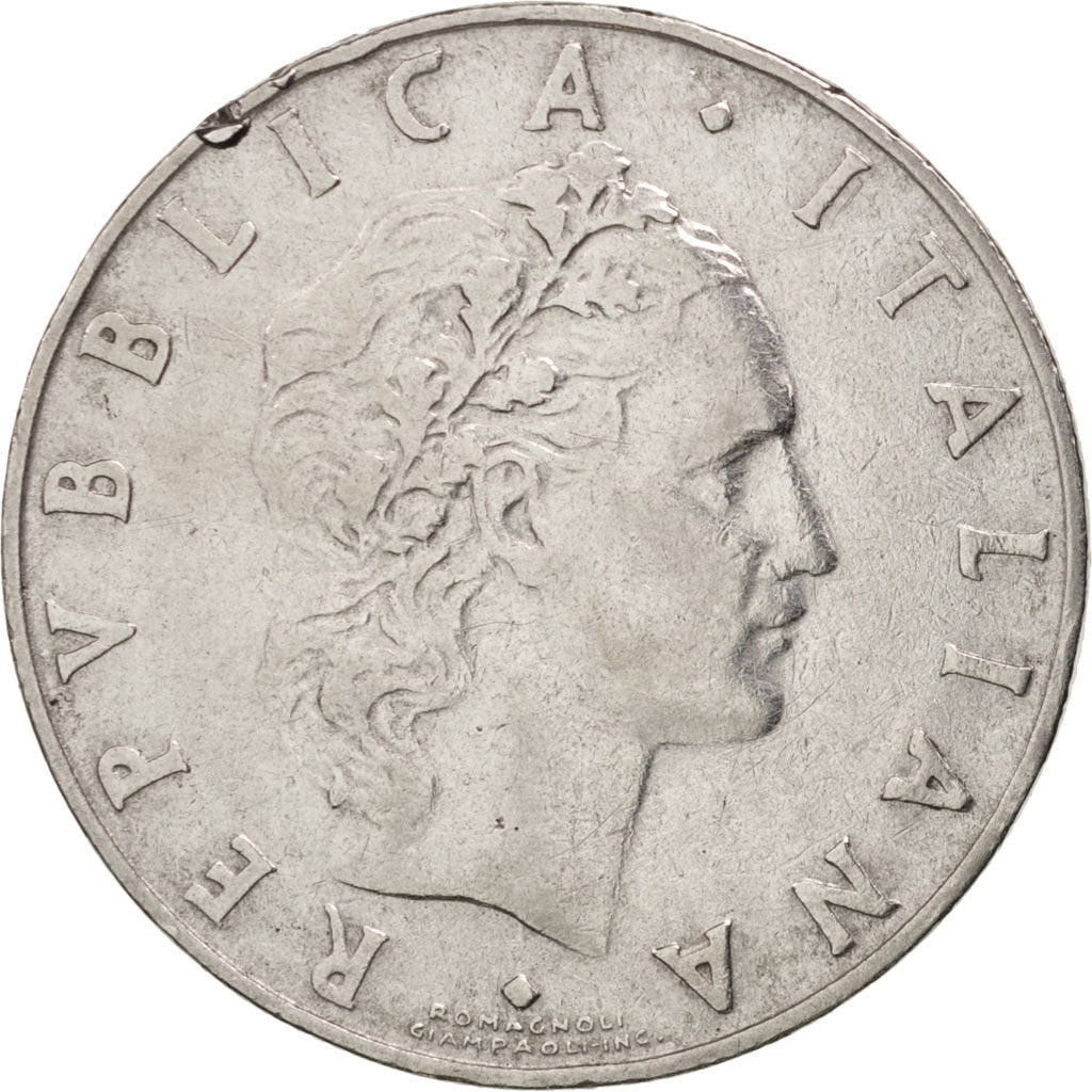 Coin, Italy, 50 Lire, 1956, Rome, EF(40-45), Stainless Steel, KM:95.1