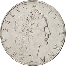 Moneta, Włochy, 50 Lire, 1966, Rome, EF(40-45), Stal nierdzewna, KM:95.1