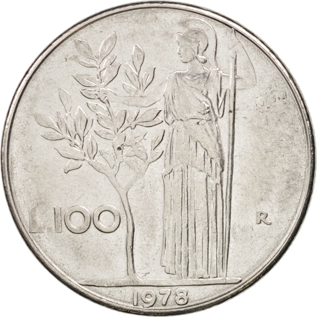 Coin, Italy, 100 Lire, 1978, Rome, AU(50-53), Stainless Steel, KM:96.1