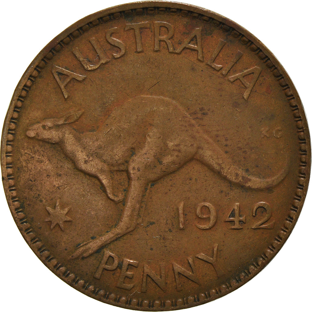 Monnaie, Australie, George VI, Penny, 1942, TB+, Bronze, KM:36