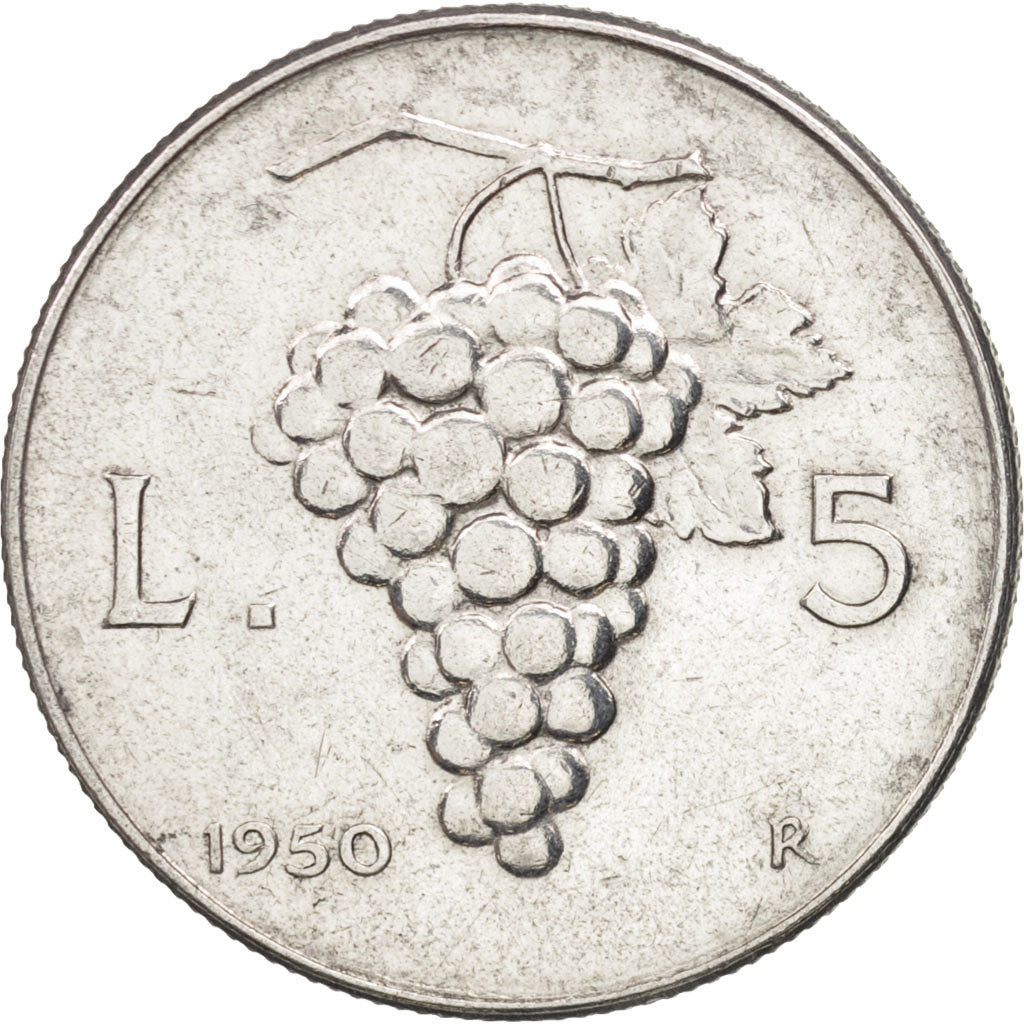 Monnaie, Italie, 5 Lire, 1950, Rome, TTB+, Aluminium, KM:89