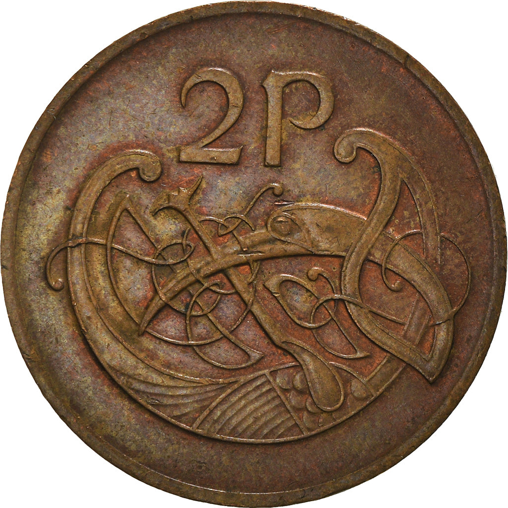 Moneta, REPUBBLICA D’IRLANDA, 2 Pence, 1985, BB, Bronzo, KM:21