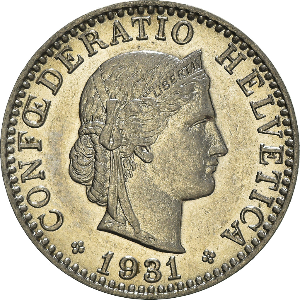 Moneda, Suiza, 20 Rappen, 1931, Bern, MBC, Níquel, KM:29