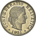 Moneda, Suiza, 20 Rappen, 1931, Bern, MBC, Níquel, KM:29