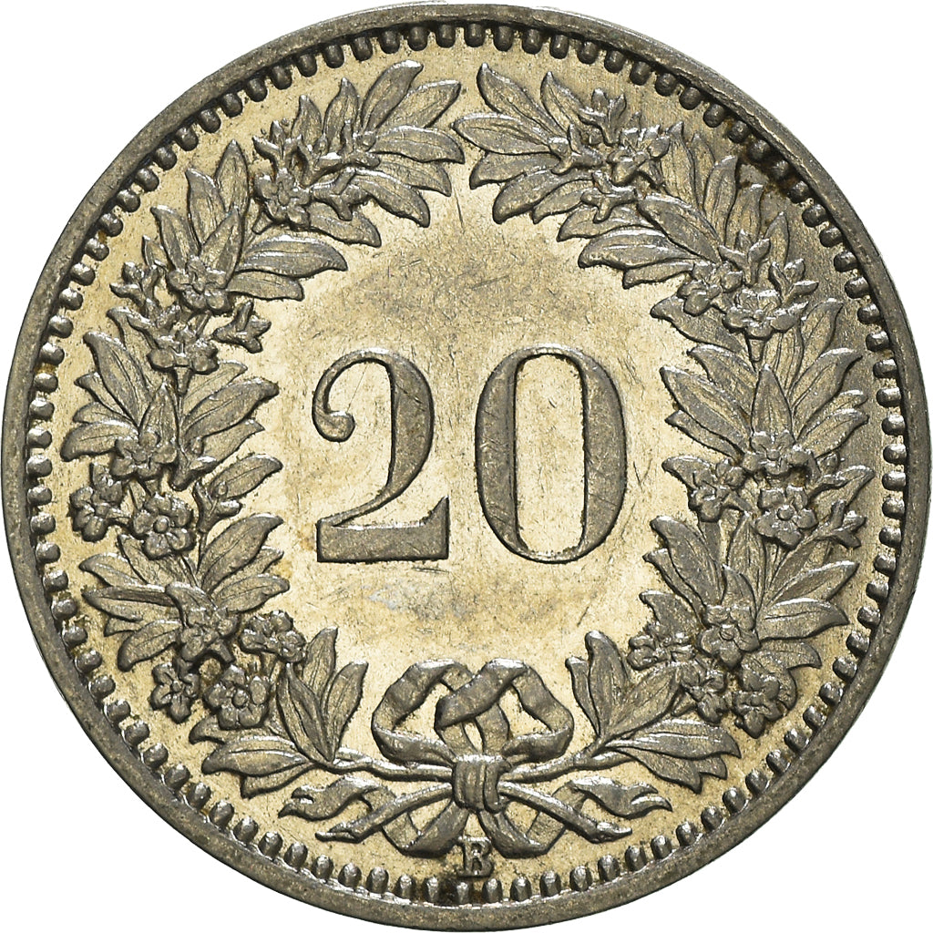 Moneda, Suiza, 20 Rappen, 1931, Bern, MBC, Níquel, KM:29