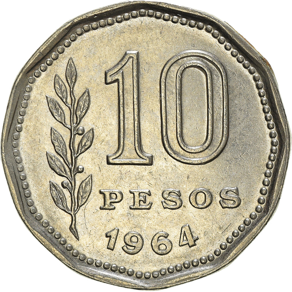 Monnaie, Argentine, 10 Pesos, 1964, TTB, Nickel Clad Steel, KM:60