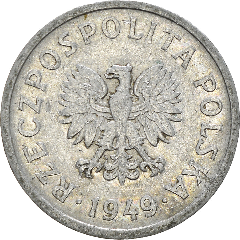 Moeda, Polónia, 10 Groszy, 1949, Kremnica, VF(30-35), Cobre-níquel, KM:42