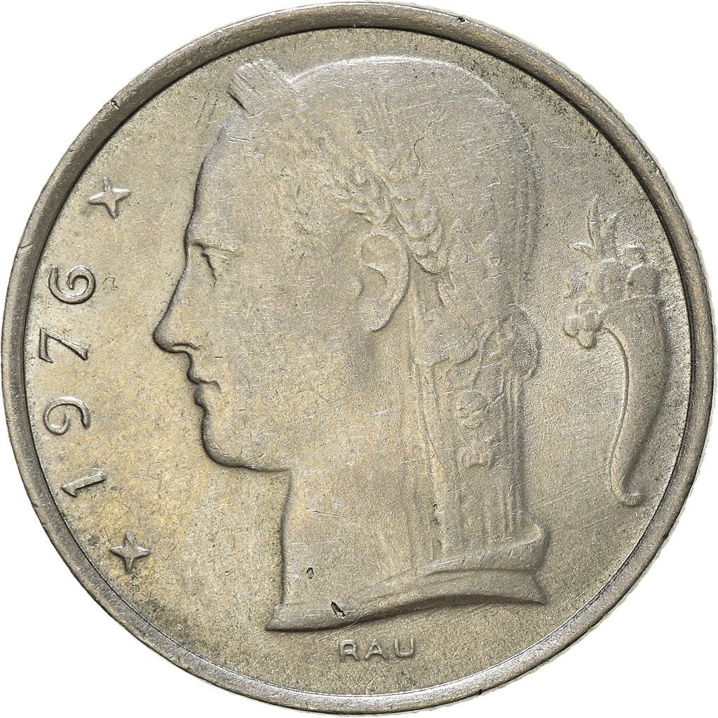 Münze, Belgien, 5 Francs, 5 Frank, 1976, SS+, Kupfer-Nickel, KM:135.1