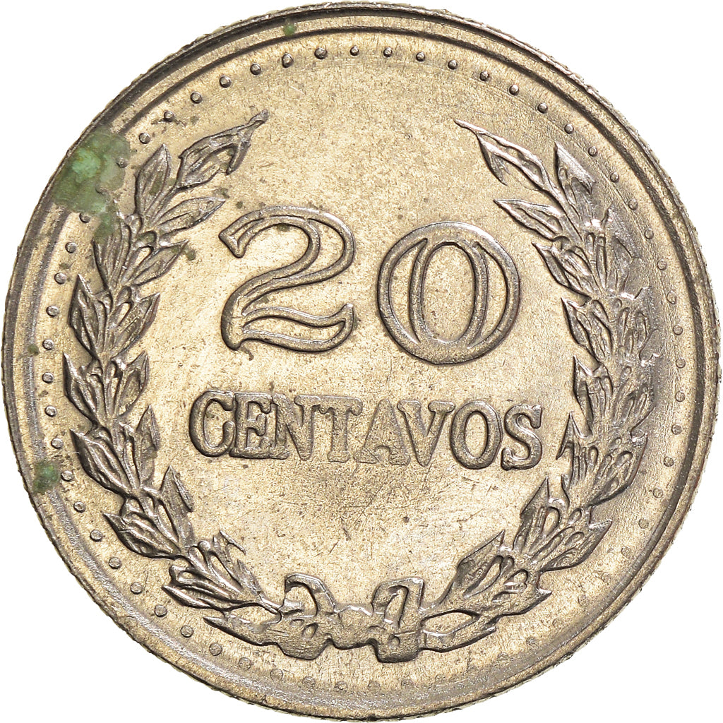 Coin, Colombia, 20 Centavos, 1971, VF(30-35), Nickel Clad Steel, KM:245