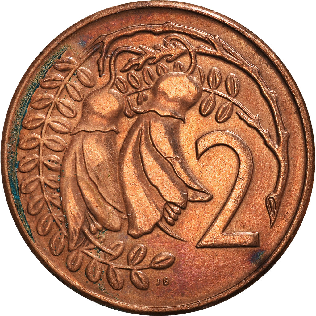 Coin, New Zealand, Elizabeth II, 2 Cents, 1971, EF(40-45), Bronze, KM:32.1