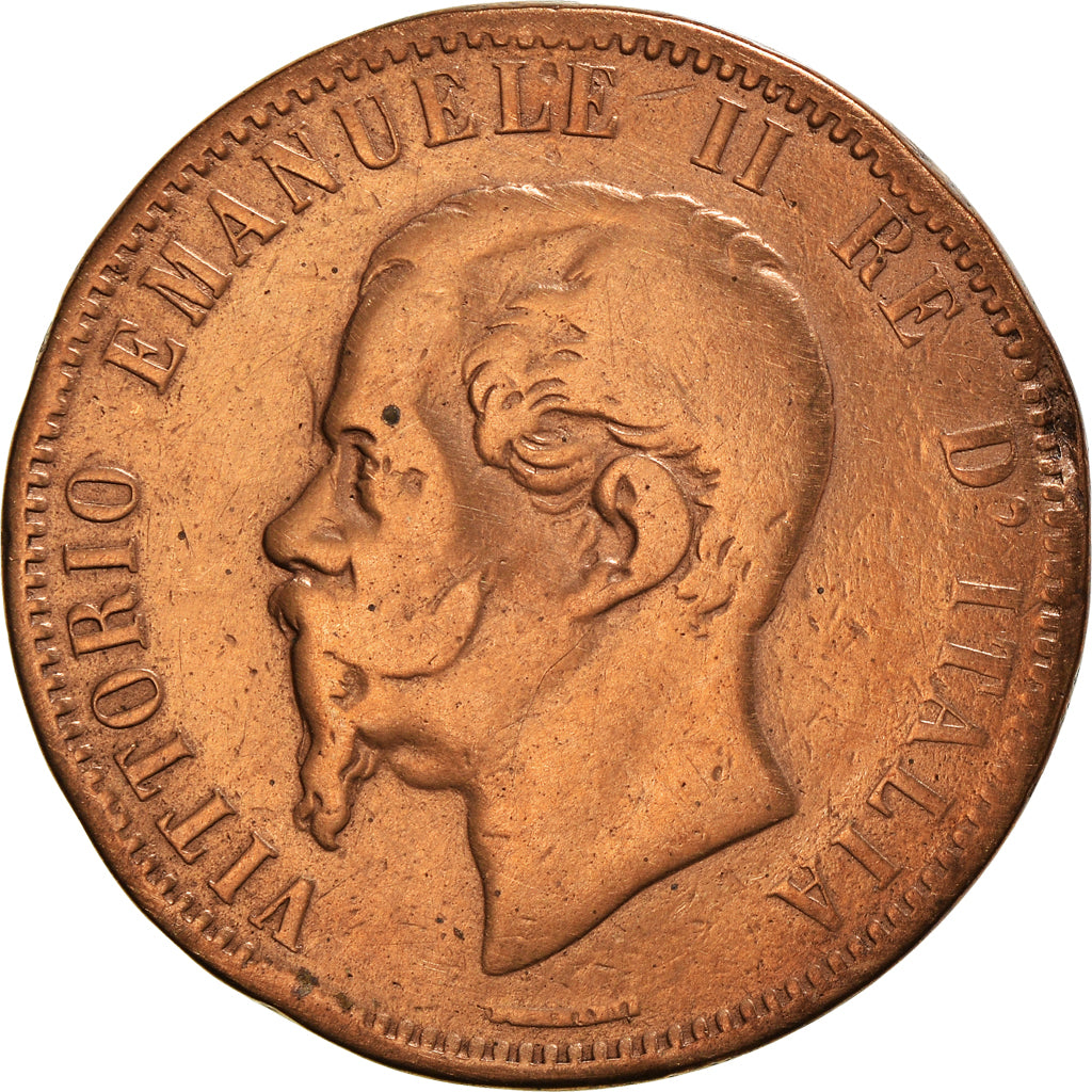 Münze, Italien, Vittorio Emanuele II, 10 Centesimi, 1862, Milan, S, Kupfer