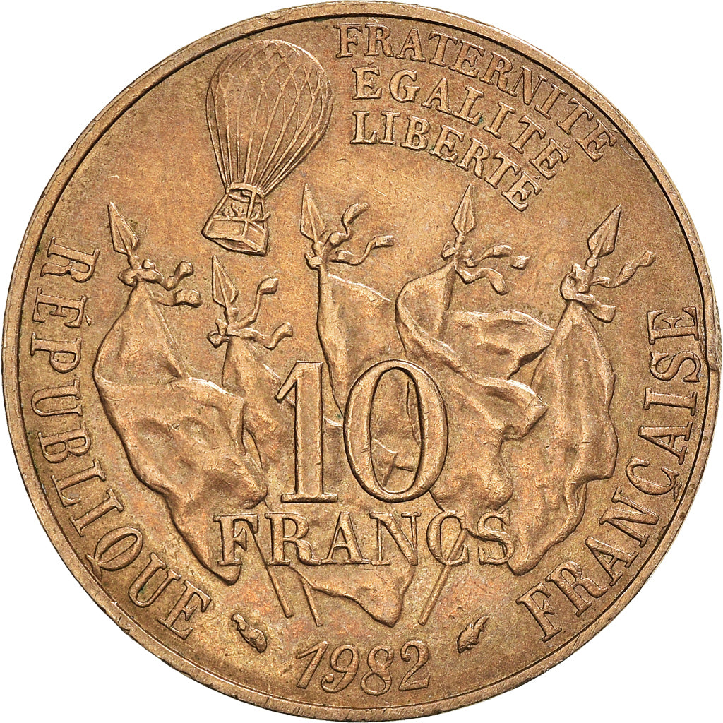 Münze, Frankreich, Gambetta, 10 Francs, 1982, SS, Nickel-Bronze, KM:950