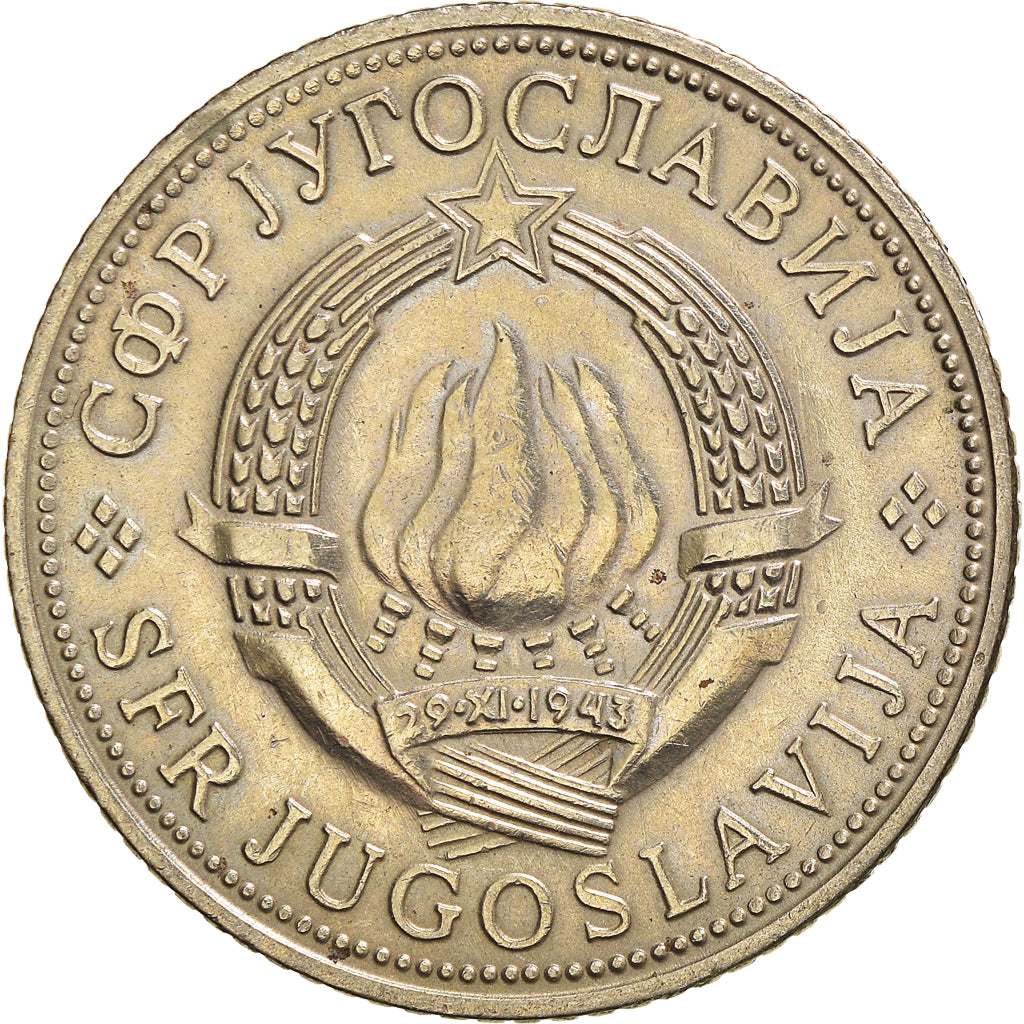 Moneta, Iugoslavia, 5 Dinara, 1972, BB+, Rame-nichel-zinco, KM:58