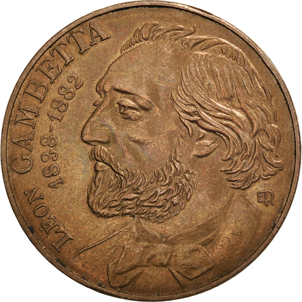 Moneta, Francja, Gambetta, 10 Francs, 1982, EF(40-45), Nikiel-Brąz, KM:950