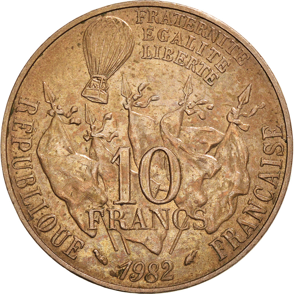 Moneta, Francja, Gambetta, 10 Francs, 1982, EF(40-45), Nikiel-Brąz, KM:950