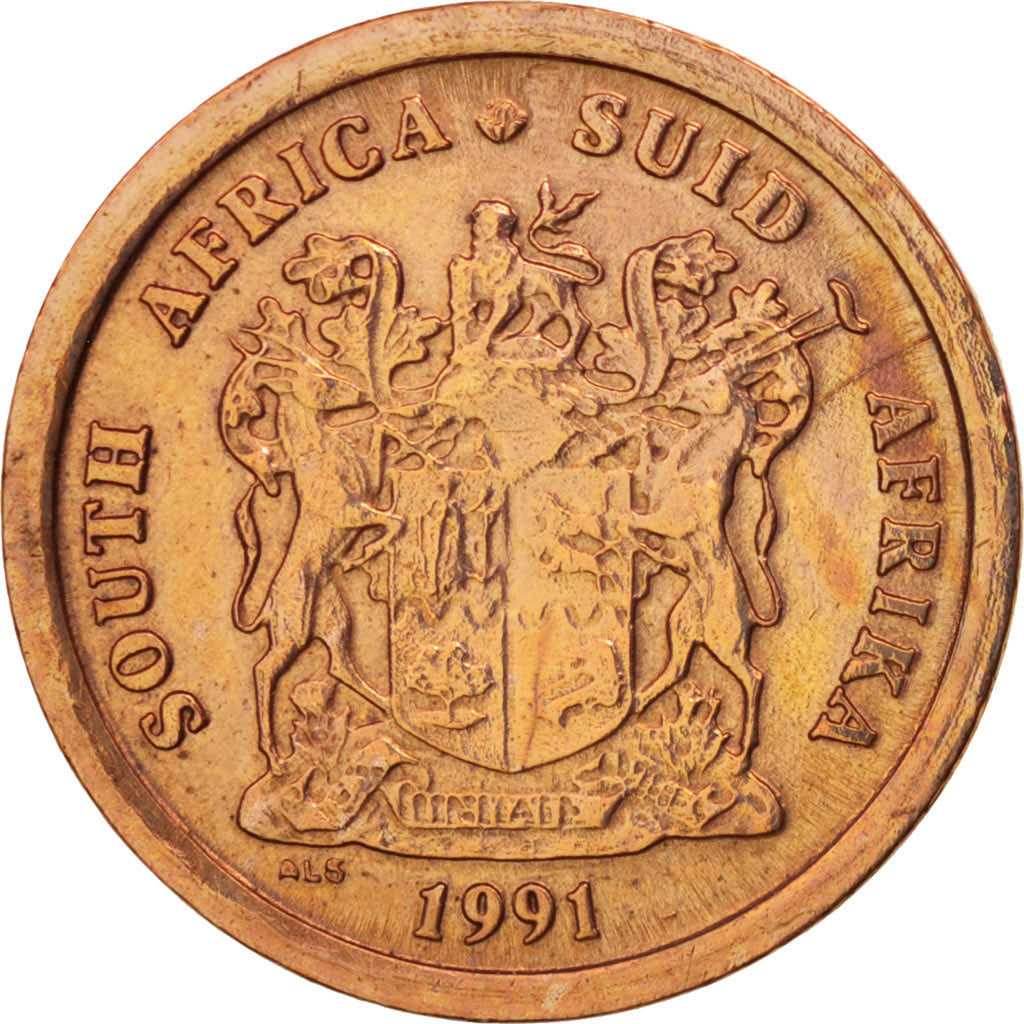 Coin, South Africa, Cent, 1991, AU(55-58), Copper Plated Steel, KM:132