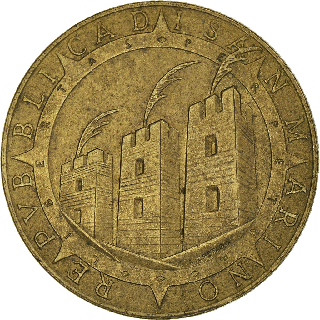 Moneda, San Marino, 200 Lire, 1992, Rome, BC+, Aluminio - bronce, KM:285