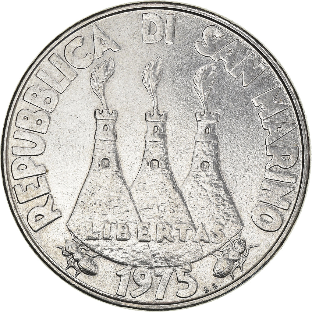 Coin, San Marino, 100 Lire, 1975, EF(40-45), Steel, KM:46