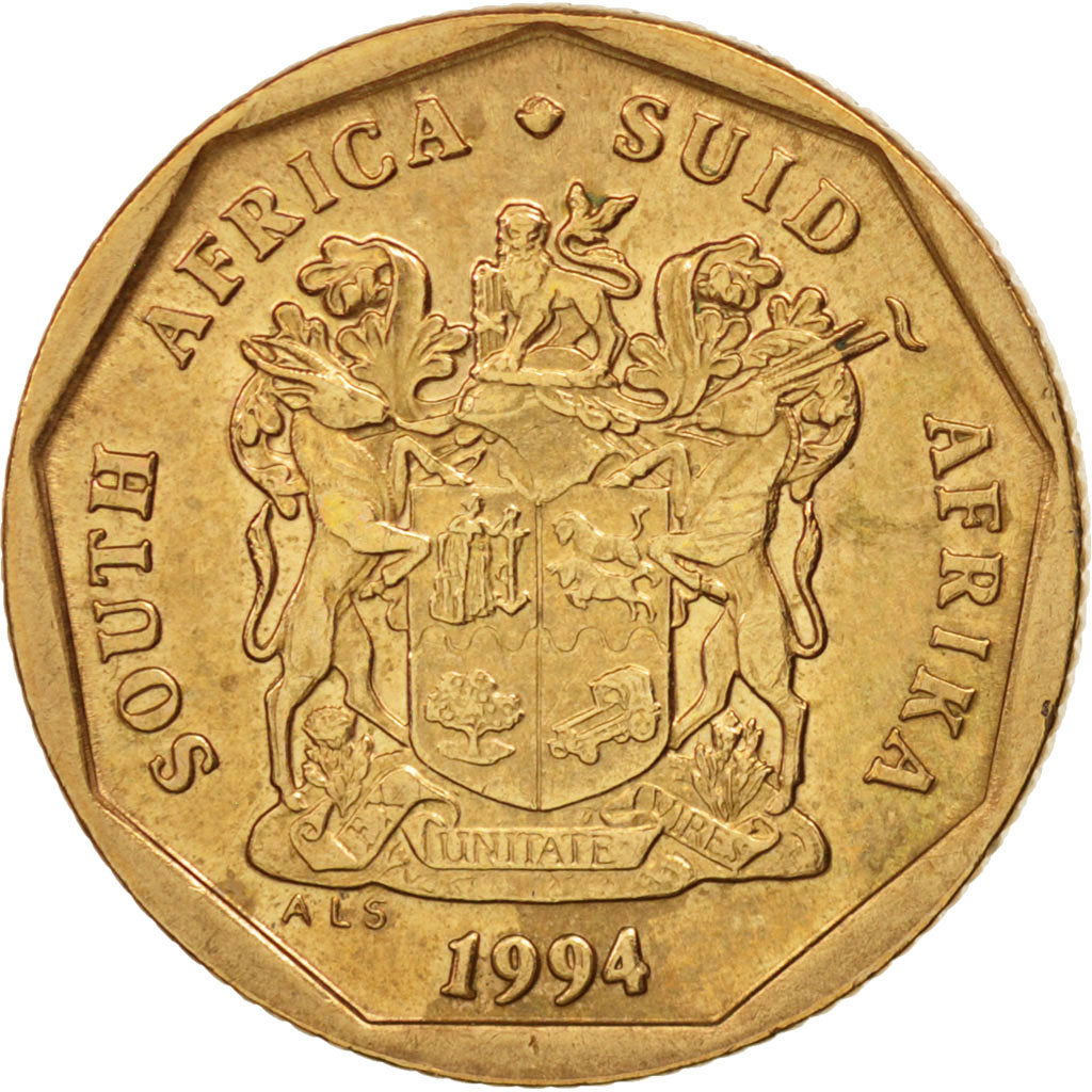 Münze, Südafrika, 20 Cents, 1994, Pretoria, VZ, Bronze Plated Steel, KM:136