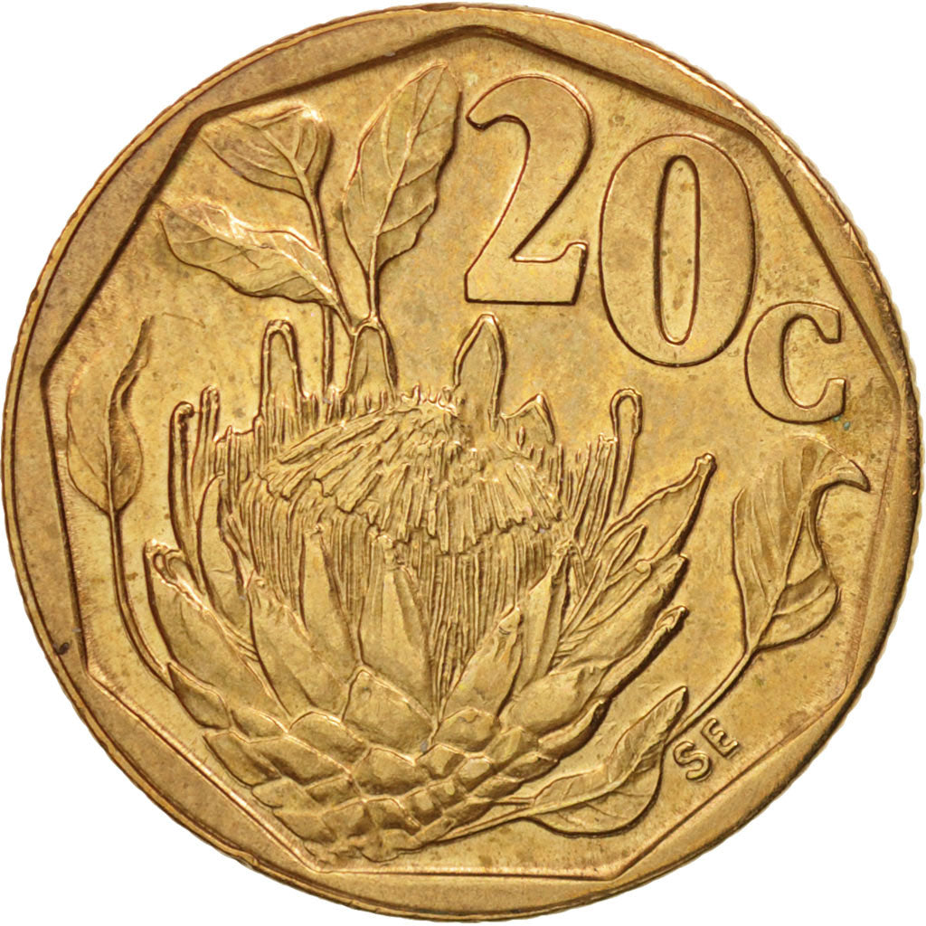 Münze, Südafrika, 20 Cents, 1994, Pretoria, VZ, Bronze Plated Steel, KM:136