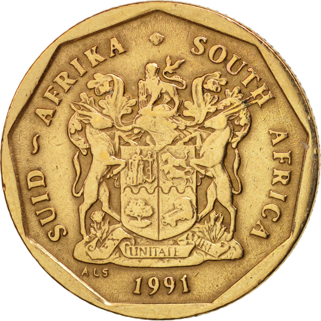 Münze, Südafrika, 50 Cents, 1991, Pretoria, SS, Bronze Plated Steel, KM:137