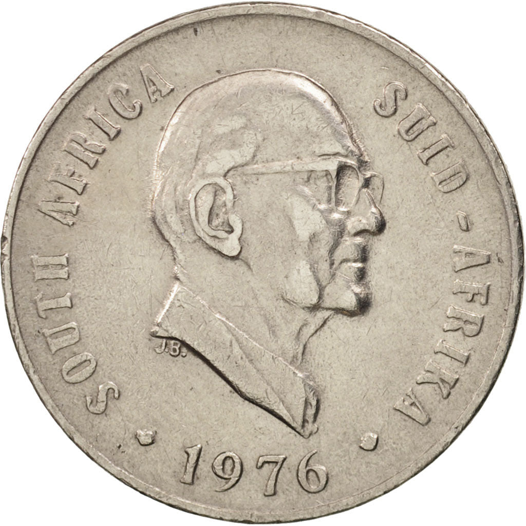 Coin, South Africa, 10 Cents, 1976, EF(40-45), Nickel, KM:94