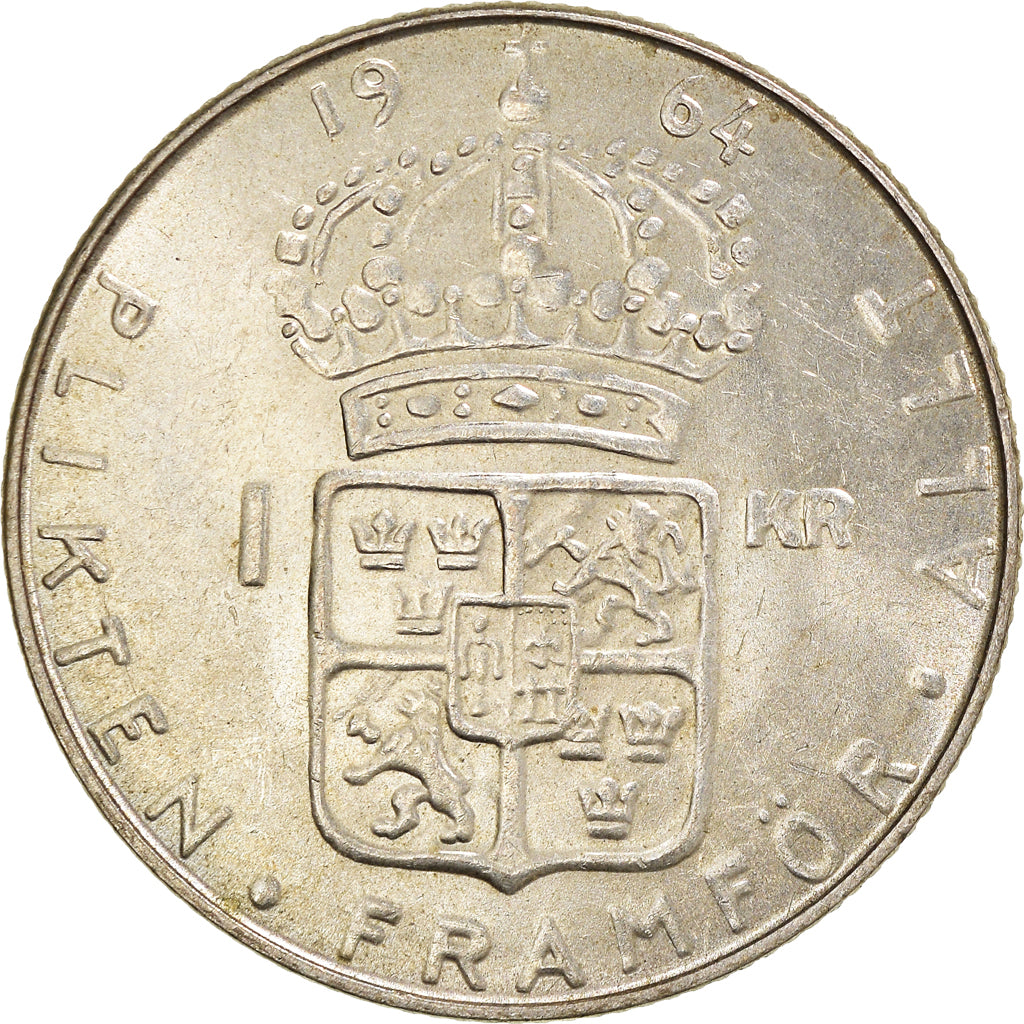 Coin, Sweden, Gustaf VI, Krona, 1964, AU(50-53), Silver, KM:826