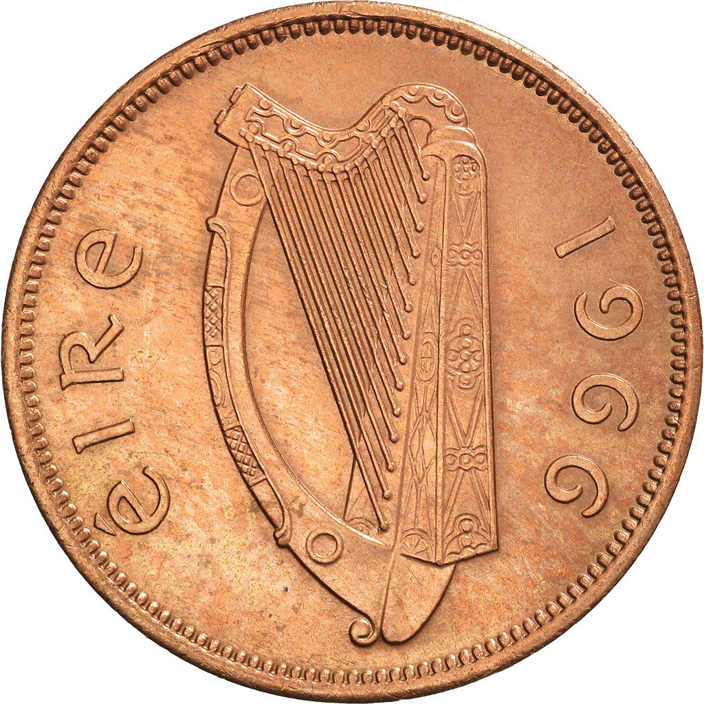 Münze, IRELAND REPUBLIC, 1/2 Penny, 1966, SS, Bronze, KM:10