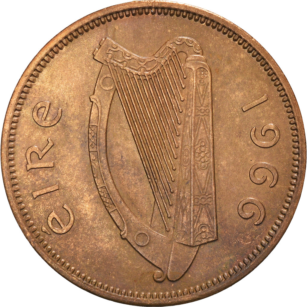 Coin, IRELAND REPUBLIC, 1/2 Penny, 1966, VF(30-35), Bronze, KM:10