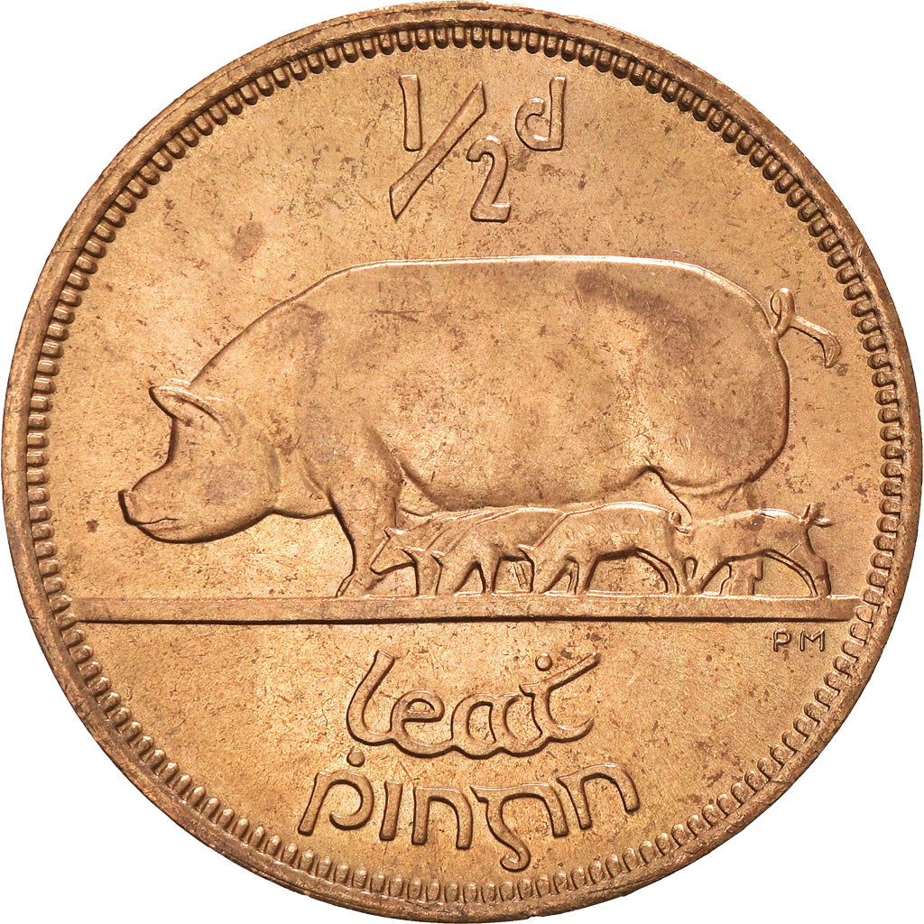 Coin, IRELAND REPUBLIC, 1/2 Penny, 1966, VF(30-35), Bronze, KM:10