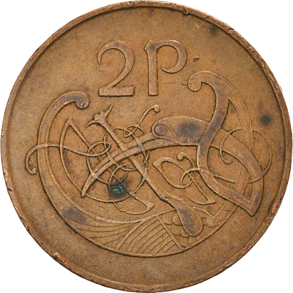 Moneta, REPUBBLICA D’IRLANDA, 2 Pence, 1975, MB+, Bronzo, KM:21