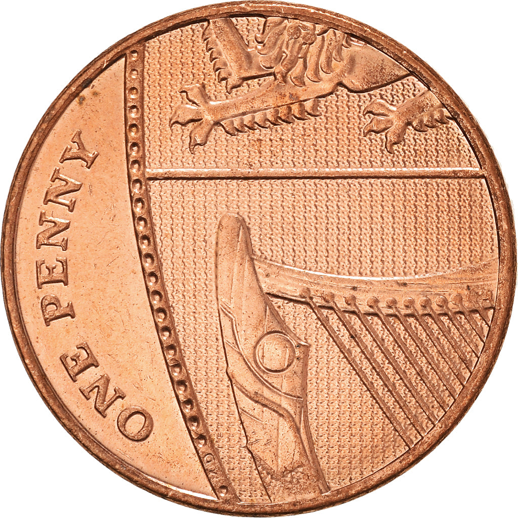 Coin, Great Britain, Elizabeth II, Penny, 2015, AU(50-53), Copper Plated Steel