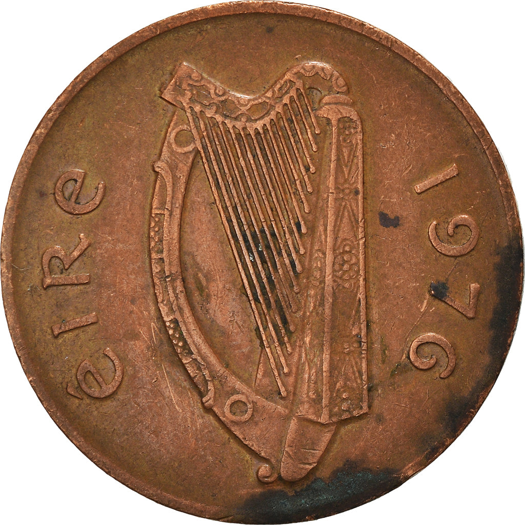 Monnaie, République d'Irlande, 2 Pence, 1976, TTB, Bronze, KM:21