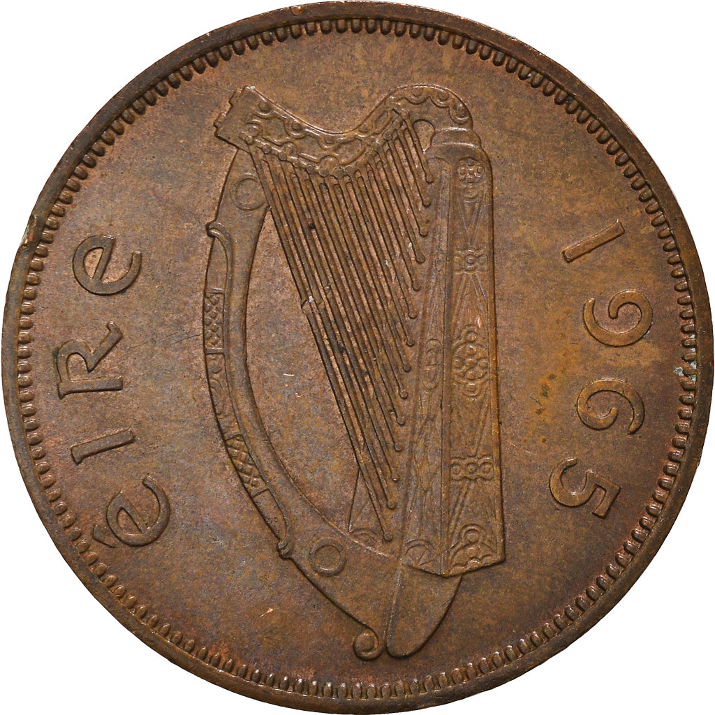 Coin, IRELAND REPUBLIC, 1/2 Penny, 1965, EF(40-45), Bronze, KM:10