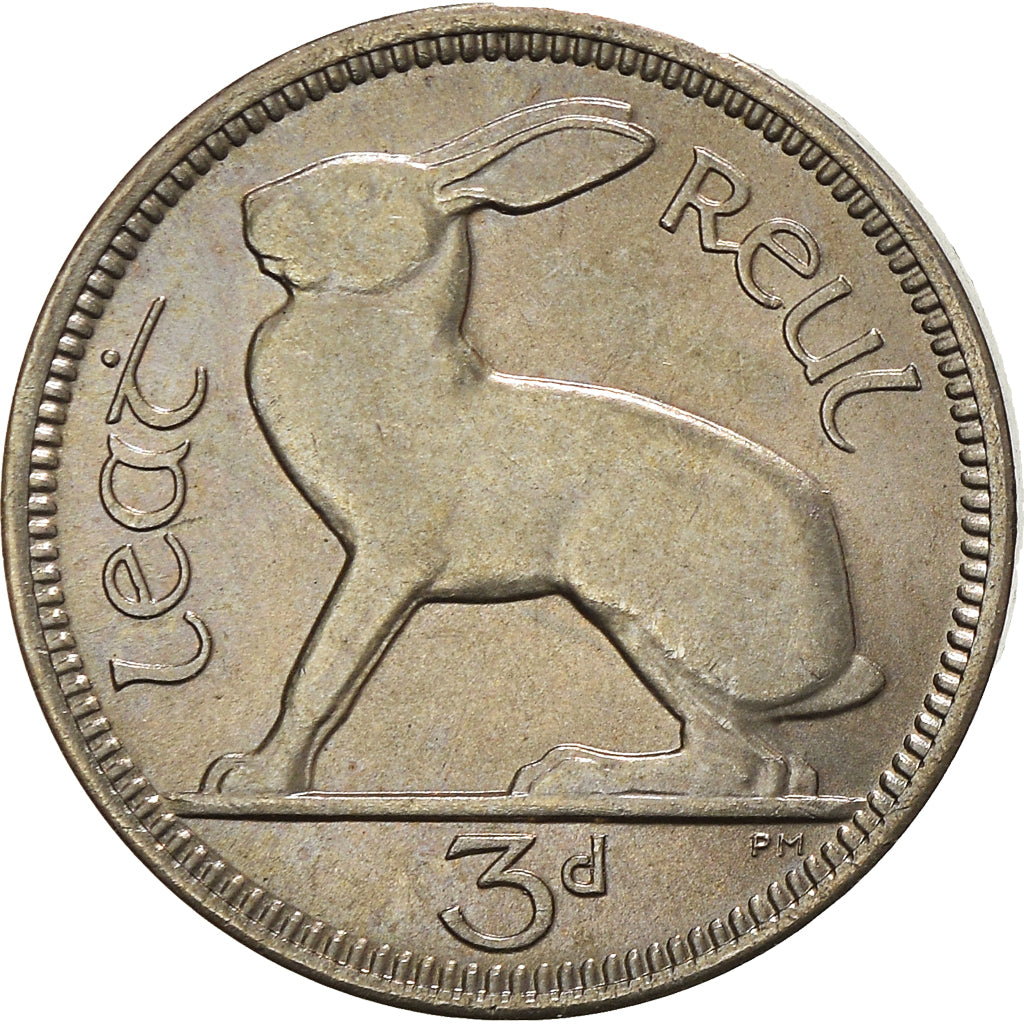 Coin, IRELAND REPUBLIC, 3 Pence, 1966, AU(50-53), Copper-nickel, KM:12a