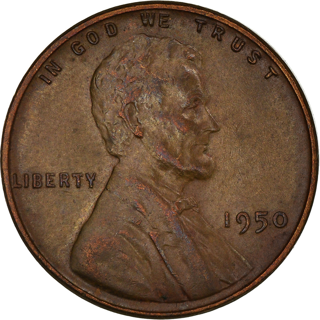 Coin, United States, Lincoln Cent, Cent, 1950, U.S. Mint, Philadelphia