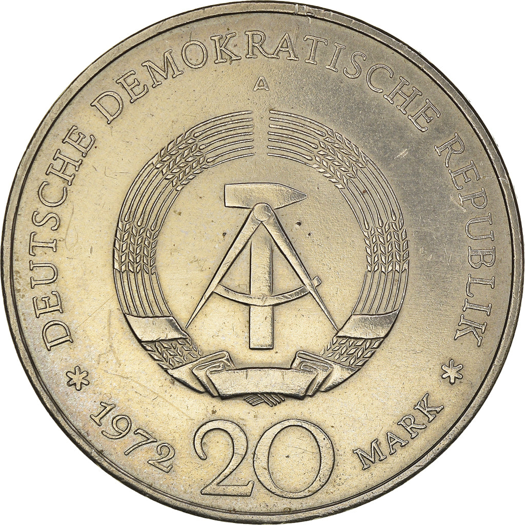Moneta, NIEMCY - NRD, 20 Mark, 1972, Berlin, EF(40-45), Miedź-Nikiel, KM:40