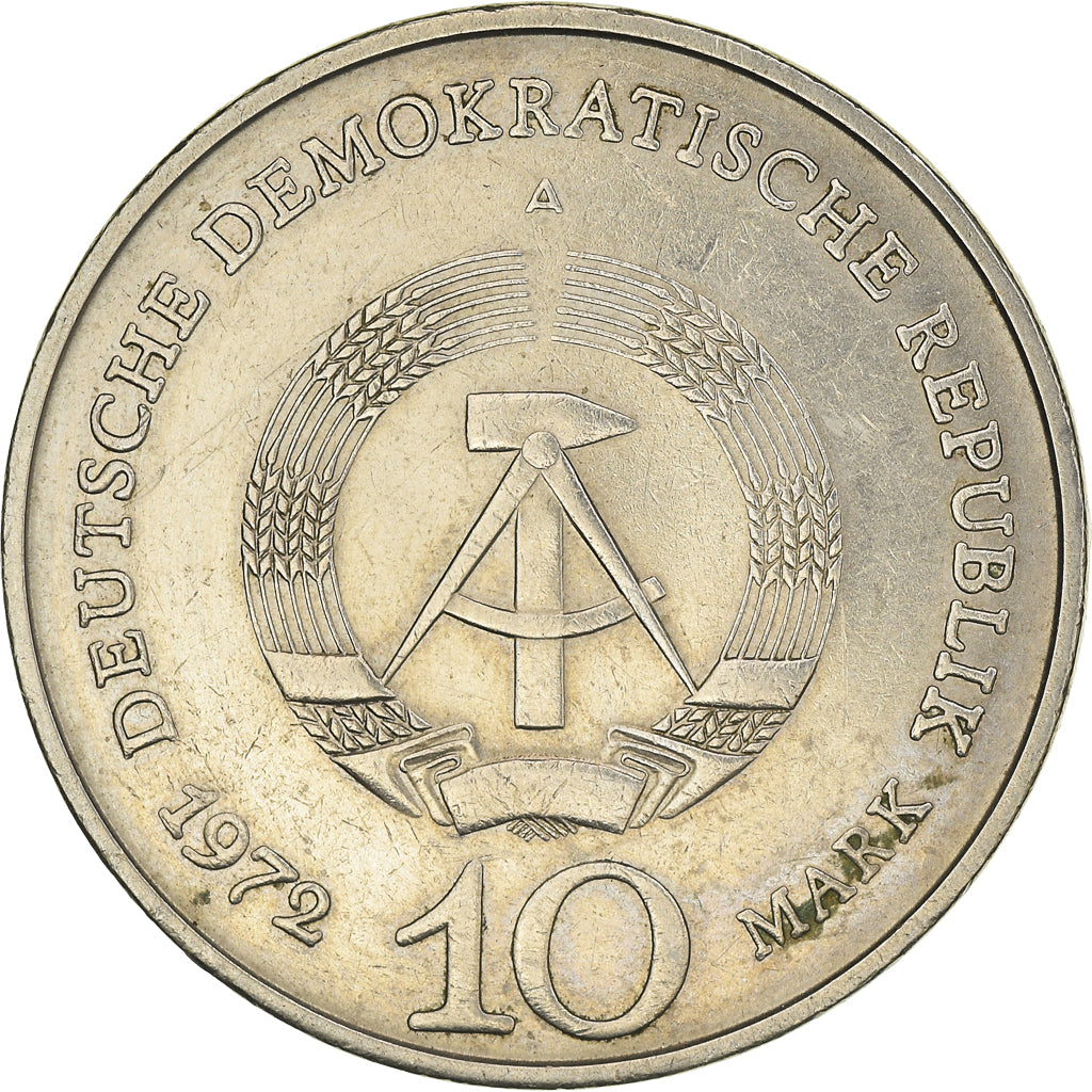 Moneta, NIEMCY - NRD, 10 Mark, 1972, Berlin, EF(40-45), Miedź-Nikiel, KM:38
