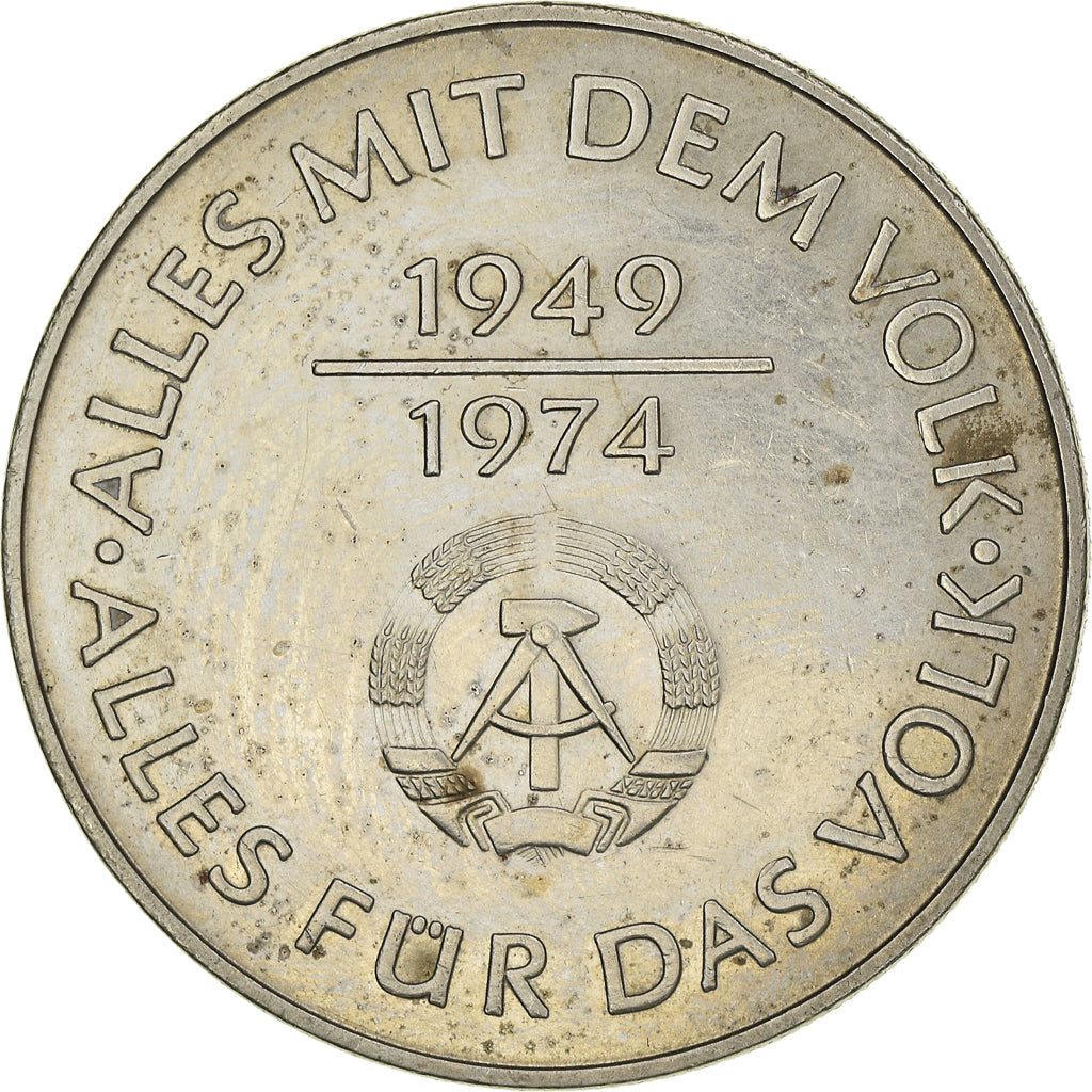 Moneta, REPUBBLICA DEMOCRATICA TEDESCA, 10 Mark, 1974, Berlin, BB, Rame-nichel