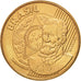 Coin, Brazil, 25 Centavos, 2004, AU(50-53), Bronze Plated Steel, KM:650