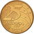 Coin, Brazil, 25 Centavos, 2004, AU(50-53), Bronze Plated Steel, KM:650