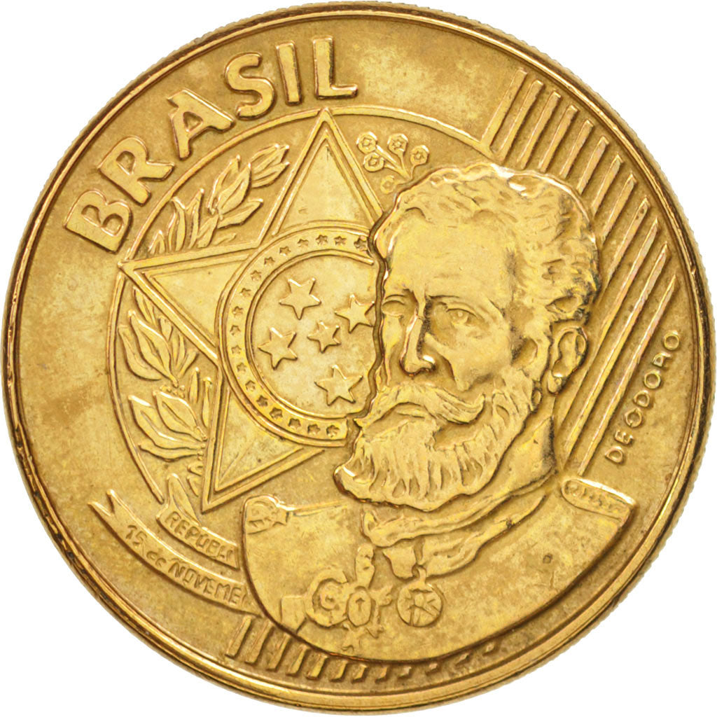 Coin, Brazil, 25 Centavos, 2003, EF(40-45), Bronze Plated Steel, KM:650