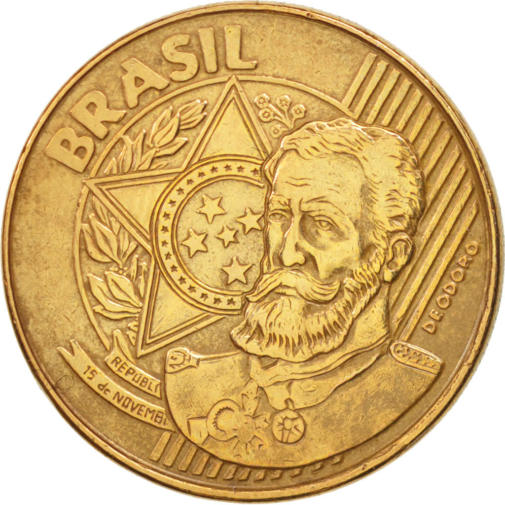 Coin, Brazil, 25 Centavos, 2005, EF(40-45), Bronze Plated Steel, KM:650