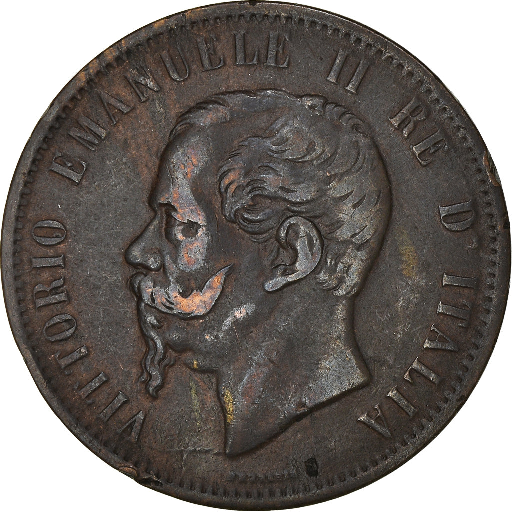 Münze, Italien, Vittorio Emanuele II, 10 Centesimi, 1866, Milan, SS, Kupfer