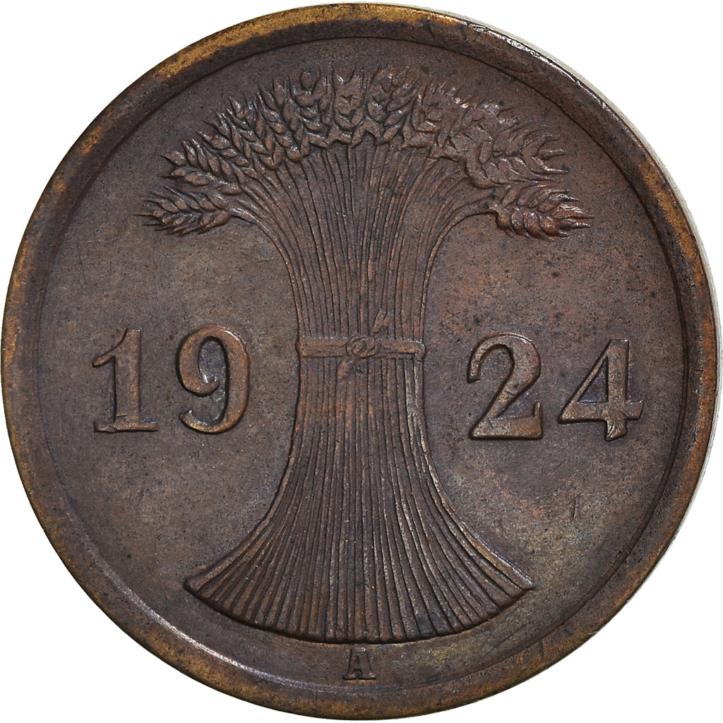 Coin, GERMANY, WEIMAR REPUBLIC, 2 Rentenpfennig, 1924, Berlin, AU(50-53)
